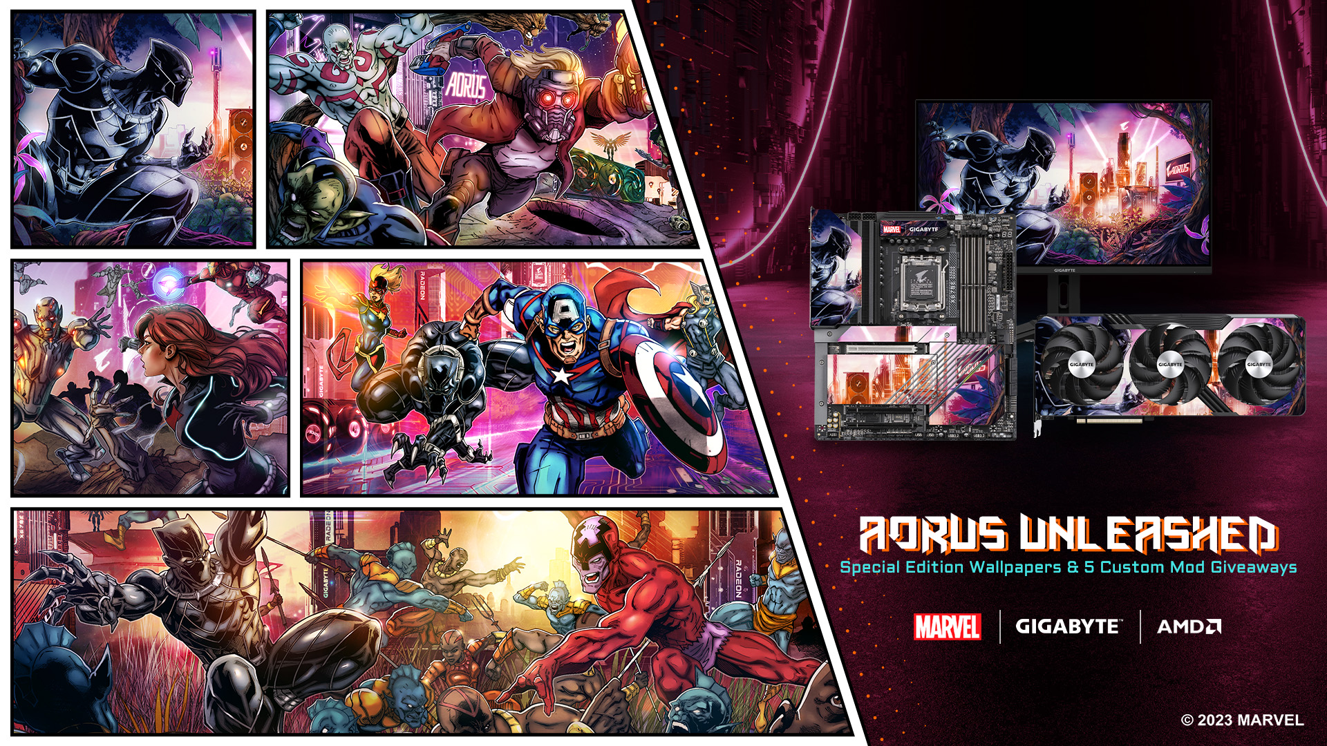 AORUS Unleashed: GIGABYTE AORUS Collaborates with AMD and Marvel on an Exclusive Wallpaper & Custom Mod Giveaway